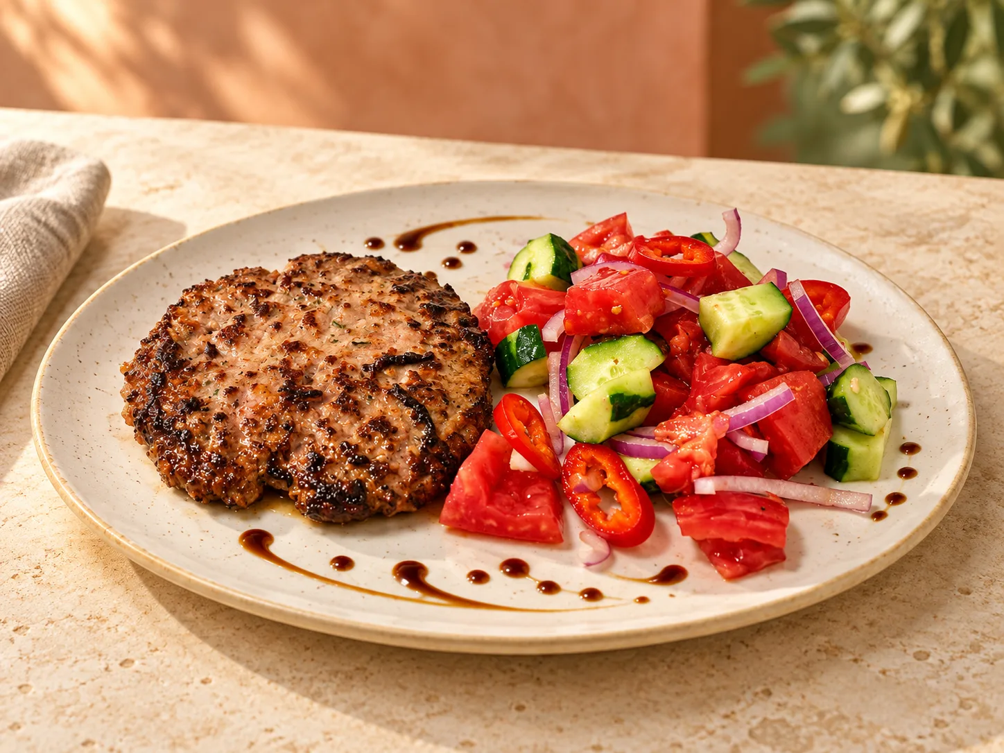 Pljeskavica con bacon e formaggio kashkaval